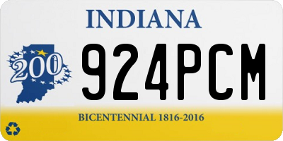 IN license plate 924PCM
