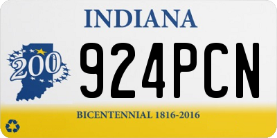 IN license plate 924PCN