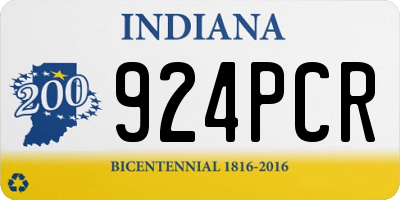 IN license plate 924PCR