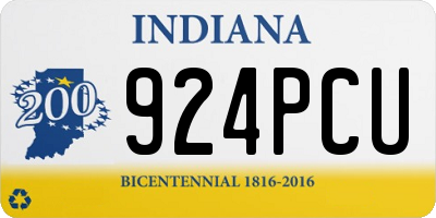 IN license plate 924PCU
