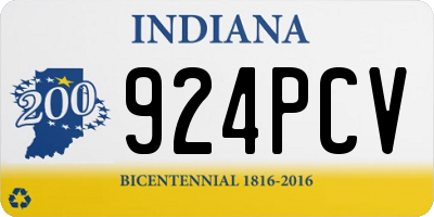 IN license plate 924PCV