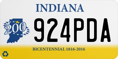 IN license plate 924PDA