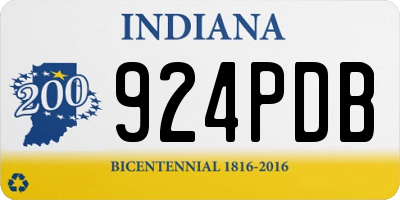 IN license plate 924PDB