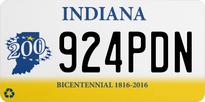 IN license plate 924PDN