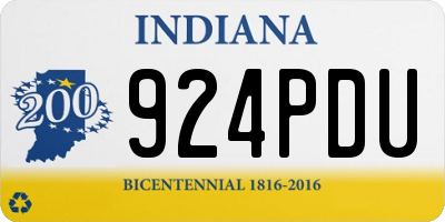 IN license plate 924PDU
