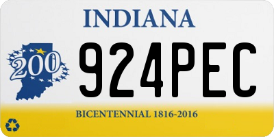 IN license plate 924PEC
