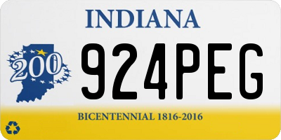 IN license plate 924PEG