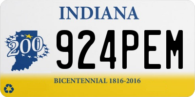 IN license plate 924PEM