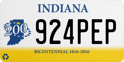 IN license plate 924PEP
