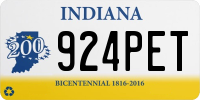 IN license plate 924PET
