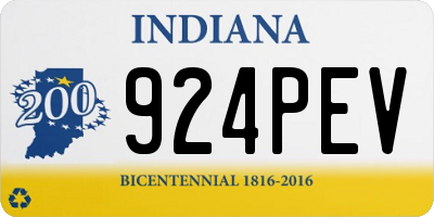 IN license plate 924PEV