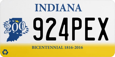 IN license plate 924PEX