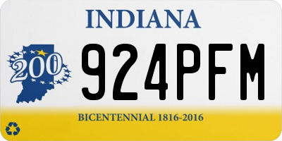 IN license plate 924PFM