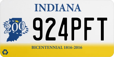 IN license plate 924PFT