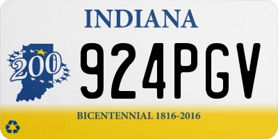 IN license plate 924PGV