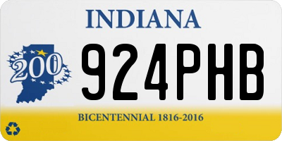 IN license plate 924PHB