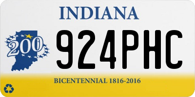 IN license plate 924PHC