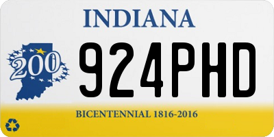 IN license plate 924PHD