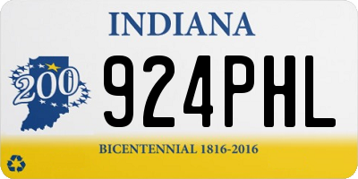 IN license plate 924PHL