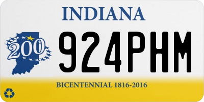 IN license plate 924PHM