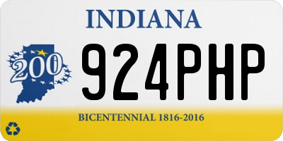 IN license plate 924PHP