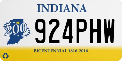 IN license plate 924PHW