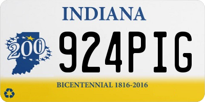 IN license plate 924PIG