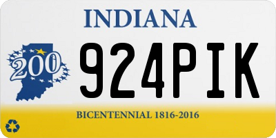 IN license plate 924PIK