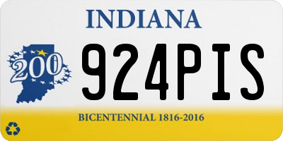 IN license plate 924PIS
