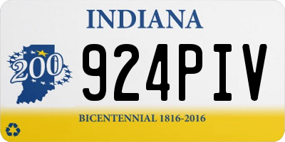 IN license plate 924PIV