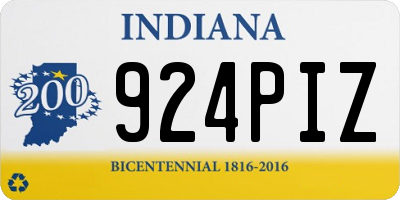 IN license plate 924PIZ