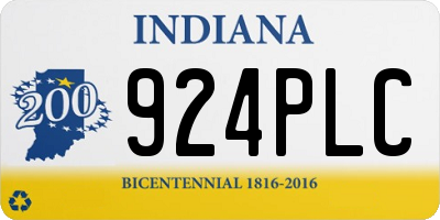 IN license plate 924PLC
