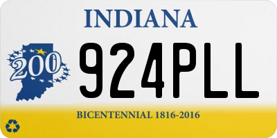 IN license plate 924PLL