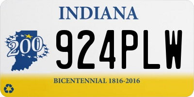 IN license plate 924PLW