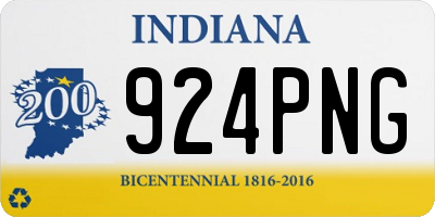 IN license plate 924PNG