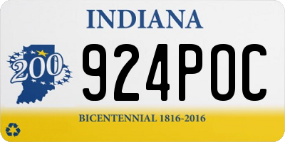 IN license plate 924POC