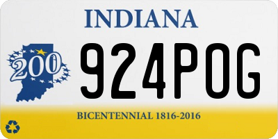 IN license plate 924POG