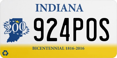 IN license plate 924POS
