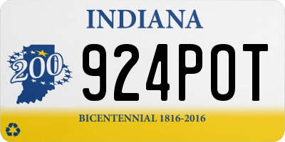 IN license plate 924POT