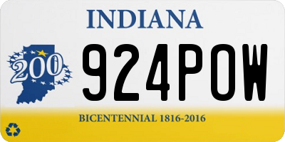 IN license plate 924POW