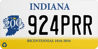 IN license plate 924PRR