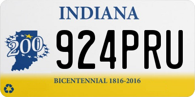 IN license plate 924PRU