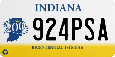 IN license plate 924PSA