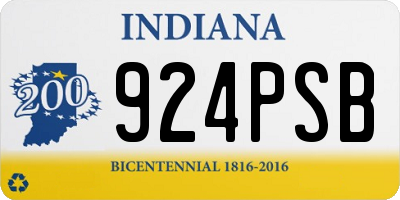 IN license plate 924PSB