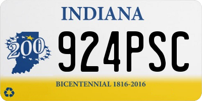 IN license plate 924PSC