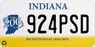 IN license plate 924PSD