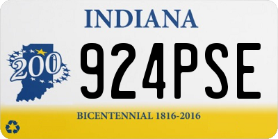 IN license plate 924PSE