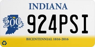 IN license plate 924PSI