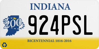 IN license plate 924PSL
