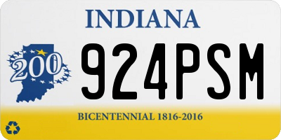 IN license plate 924PSM